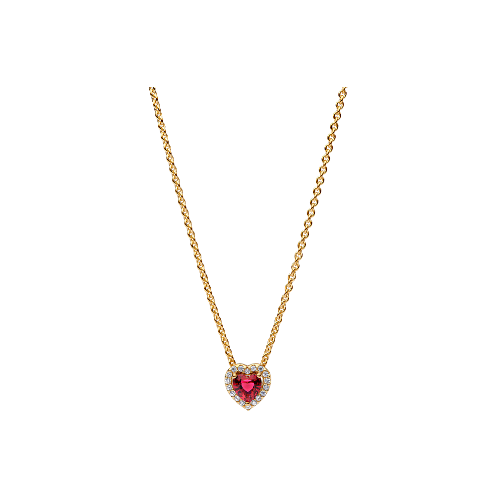 Colar Com coração vermelho revestimento ouro 14kt 368425C02