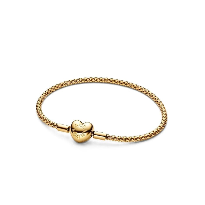 Pulseira Malha Studded fecho coração revestimento 14kt 563811C00