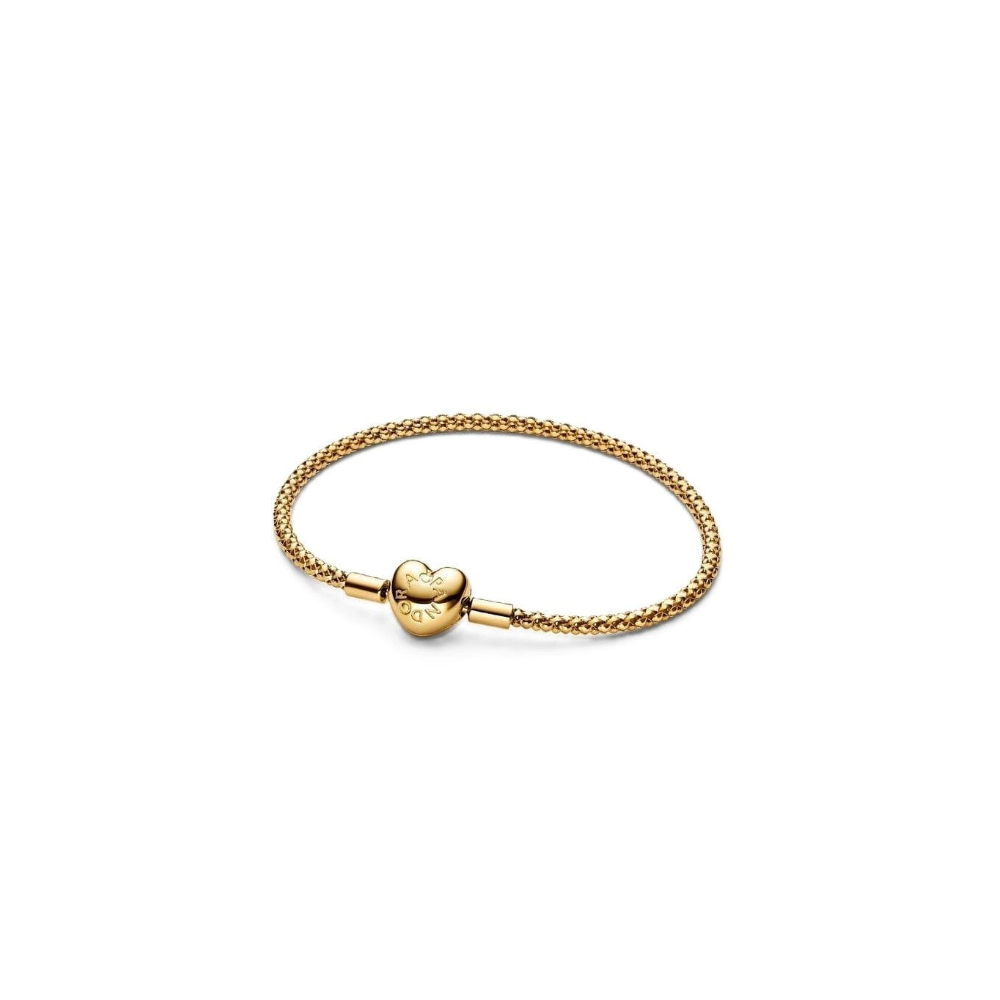 Pulseira Malha Studded fecho coração revestimento 14kt 563811C00