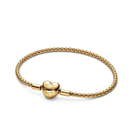 Pulseira Malha Studded fecho coração revestimento 14kt 563811C00