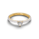 Anel Pandora ME Branco coração revestimento ouro 14kt