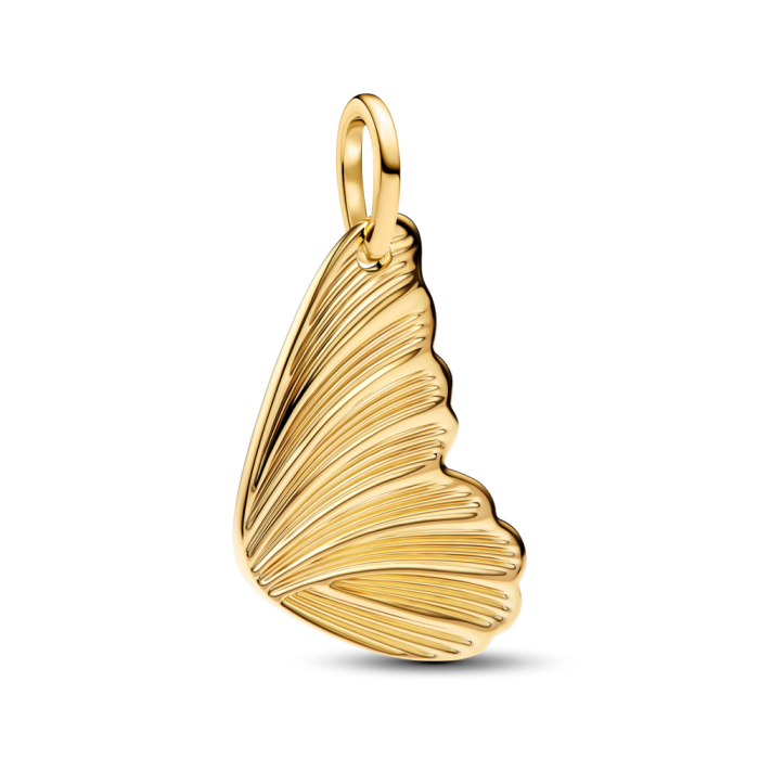 Asa de borboleta pendente gravável revestimento ouro 14kt 368425C02