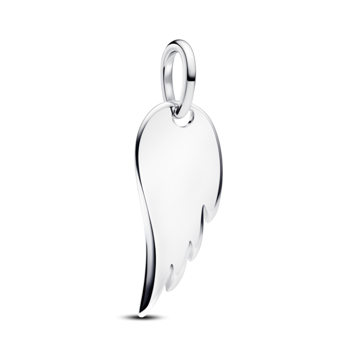 Conta Pendente asa de anjo prateada gravável 394014C00