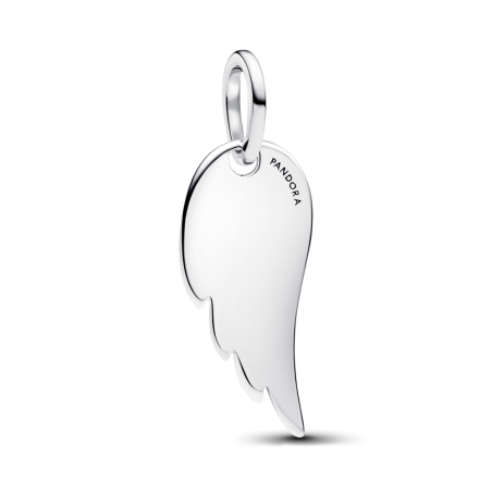 Conta Pendente asa de anjo prateada gravável 394014C00