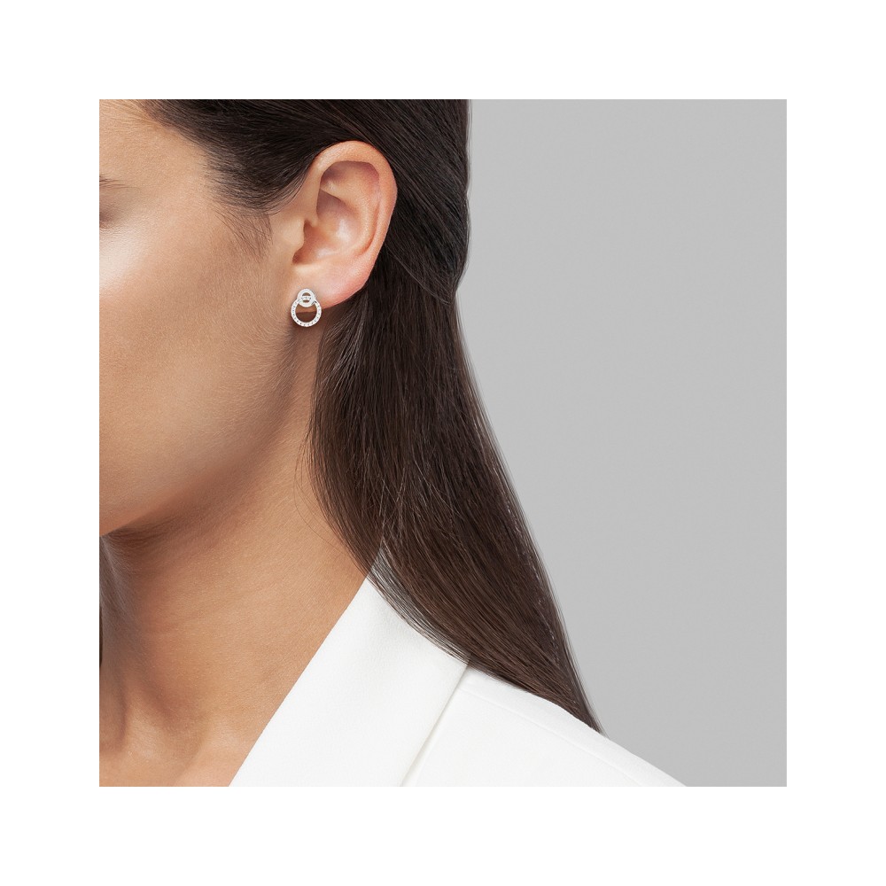 BRINCOS UNIKE TWO CIRCLES SILVER