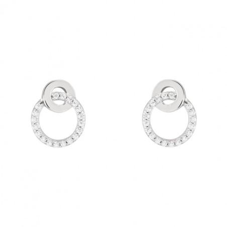 BRINCOS UNIKE TWO CIRCLES SILVER