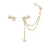 BRINCOS UNIKE MIX&MATCH STAR CHAIN&EARCUFF GOLD