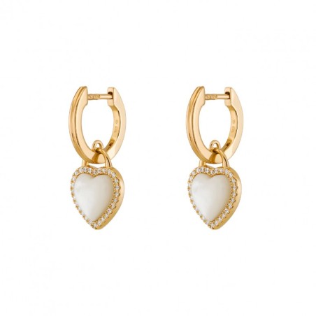BRINCOS UNIKE  HEART MOTHER OF PEARL GOLD