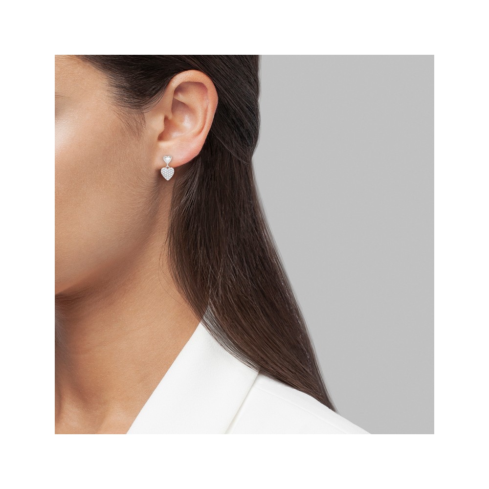 BRINCOS UNIKE TWO HEARTS SILVER UK.BR.1204.0209