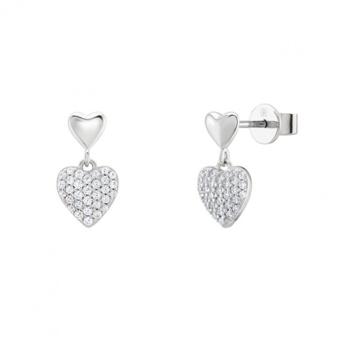BRINCOS UNIKE TWO HEARTS SILVER UK.BR.1204.0209
