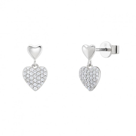 BRINCOS UNIKE TWO HEARTS SILVER UK.BR.1204.0209