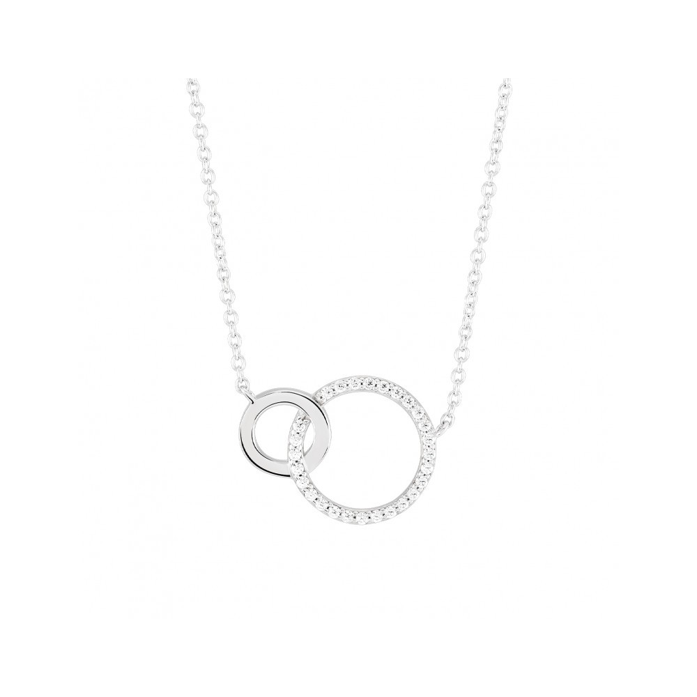COLAR UNIKE TWO CIRCLES SILVER
