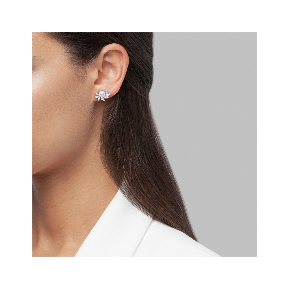 BRINCOS UNIKE LEAFS PEARL SILVER