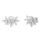 BRINCOS UNIKE LEAFS PEARL SILVER