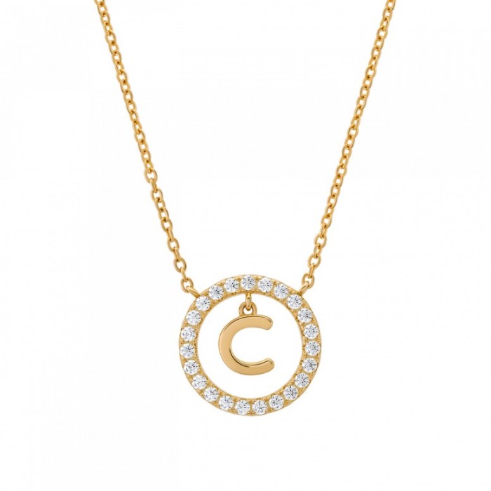 COLAR UNIKE LETTER IN CIRCLE C