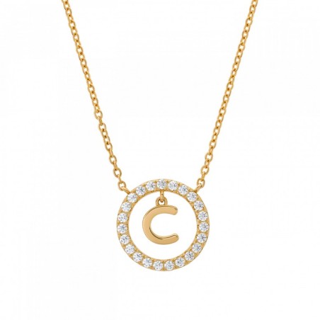 COLAR UNIKE LETTER IN CIRCLE C