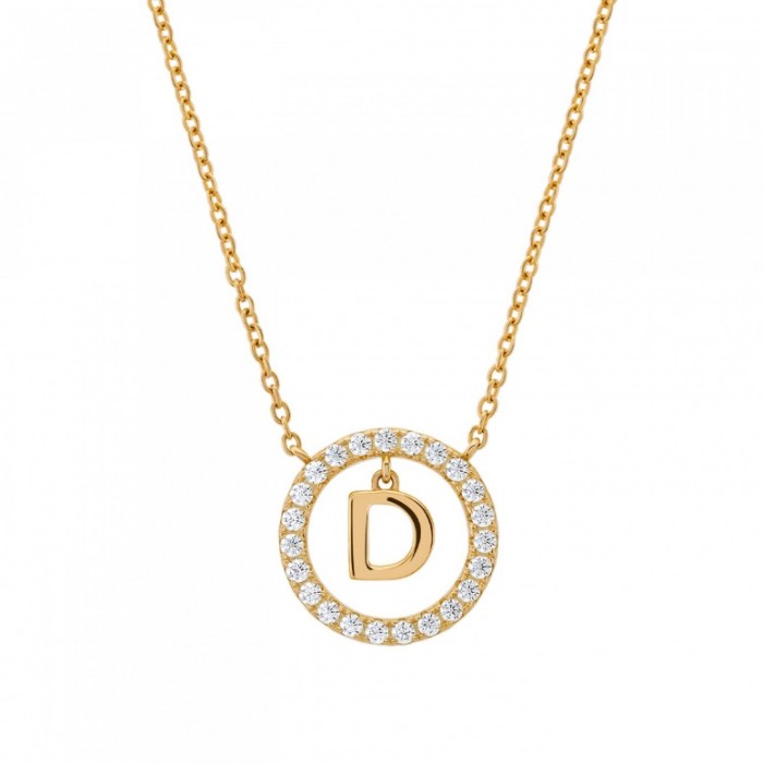 COLAR UNIKE LETTER IN CIRCLE D