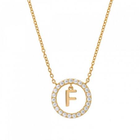 COLAR UNIKE LETTER IN CIRCLE F