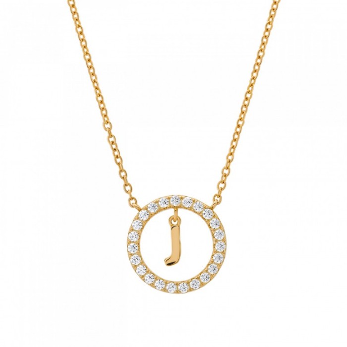 COLAR UNIKE LETTER IN CIRCLE J