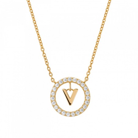 COLAR UNIKE LETTER IN CIRCLE V