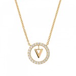 COLAR UNIKE LETTER IN CIRCLE V