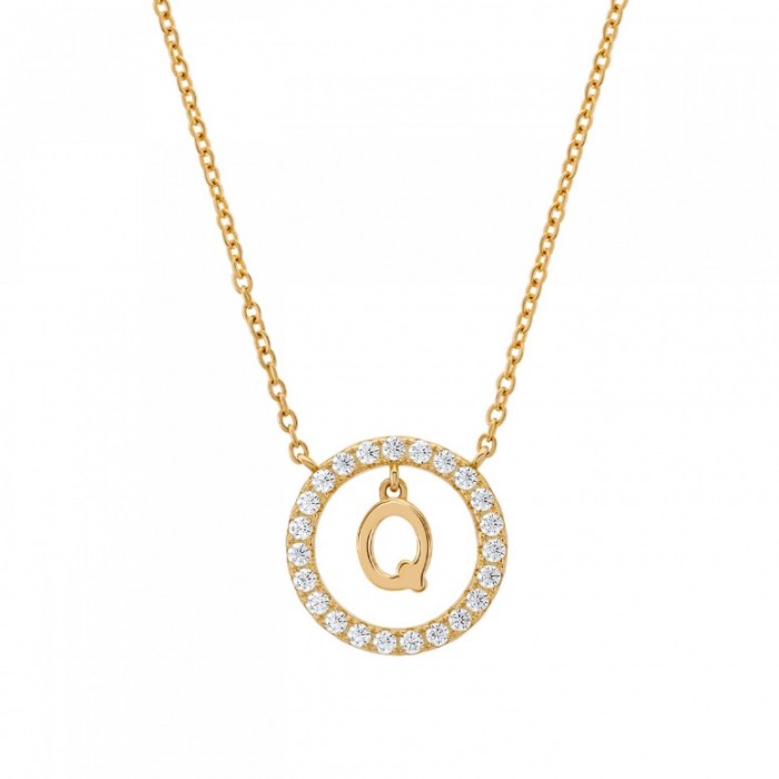 COLAR UNIKE LETTER IN CIRCLE Q UK.CL.1204.0304