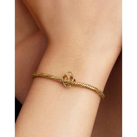 Heart padlock 14k gold-plated charm 764358C00
