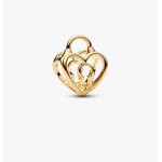 Heart padlock 14k gold-plated charm 764358C00