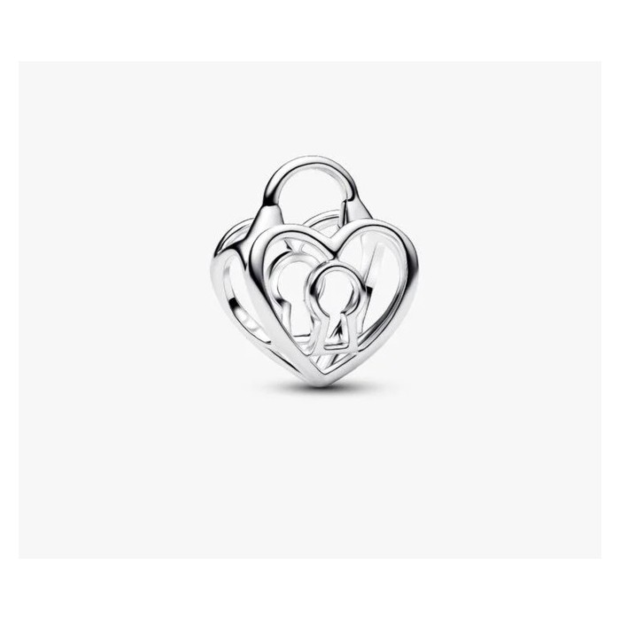 Heart padlock sterling silver charm 794358C00