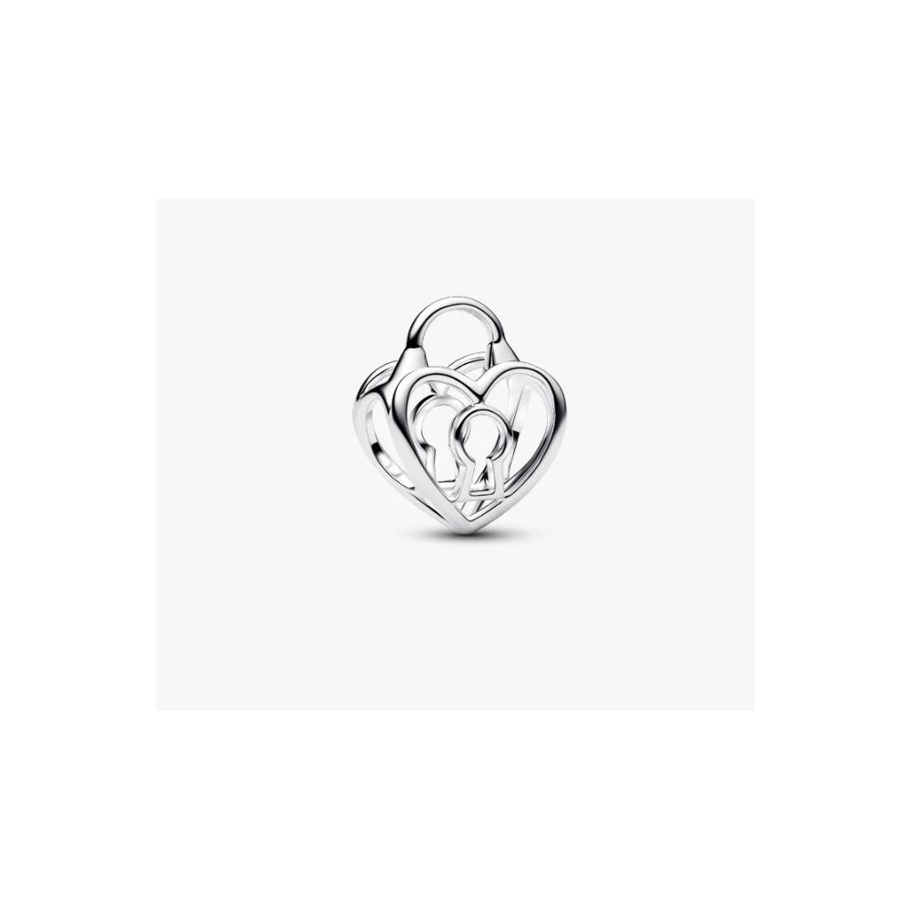 Heart padlock sterling silver charm 794358C00