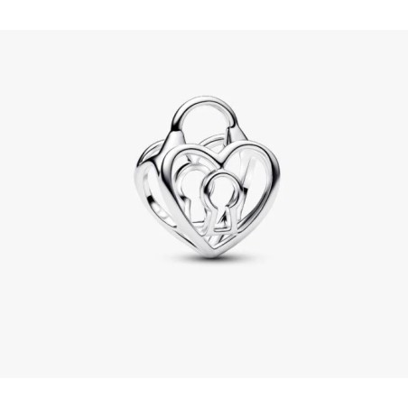Heart padlock sterling silver charm 794358C00