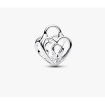 Heart padlock sterling silver charm 794358C00