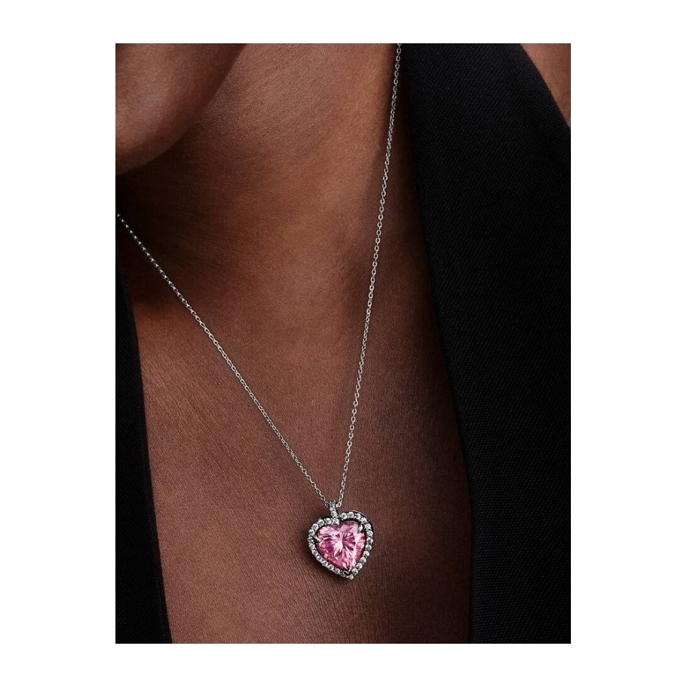 Gargantilha Coração Auréola Rosa 394414C01-45