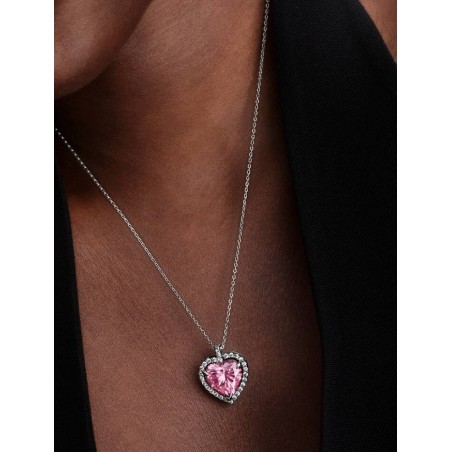 Gargantilha Coração Auréola Rosa 394414C01-45