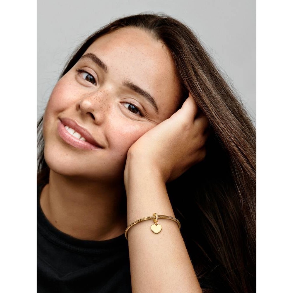 Conta Pendente Coração gravável revestimento 14kt 768761C01