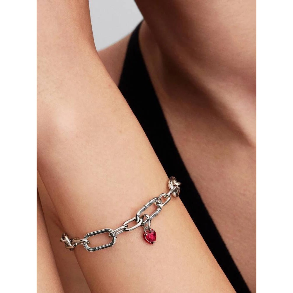 Mini conta pendente coração chakra vermelho 793042C05