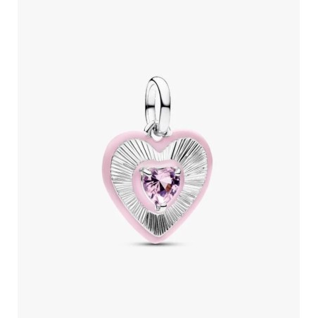 Conta Medalhão Coração Rosa Radiante  794409c01