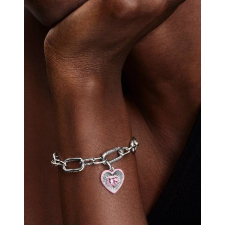 Conta Medalhão Coração Rosa Radiante  794409c01