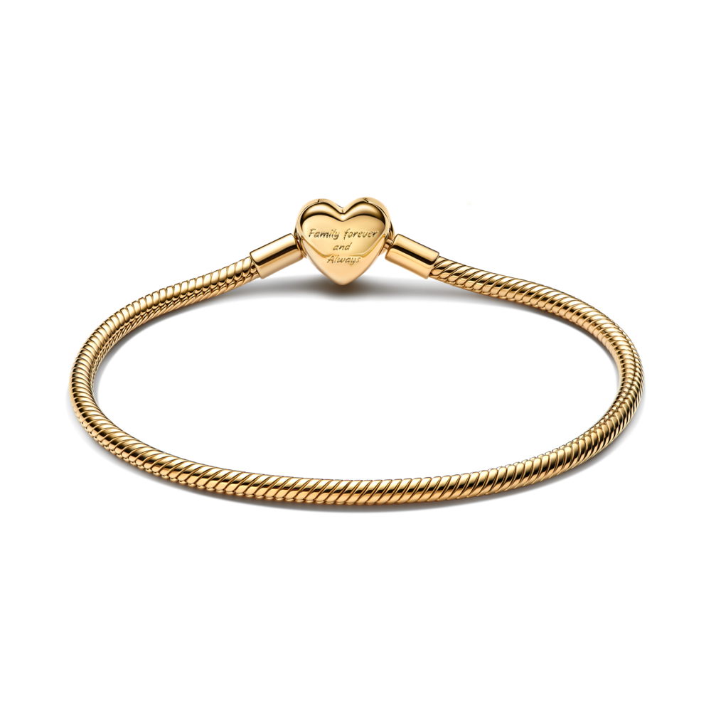 Pulseira Corrente Snake Fecho Coração Infinito Brilhante