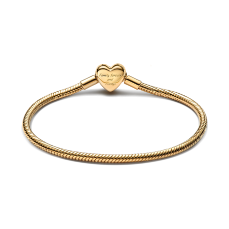 Pulseira Corrente Snake Fecho Coração Infinito Brilhante