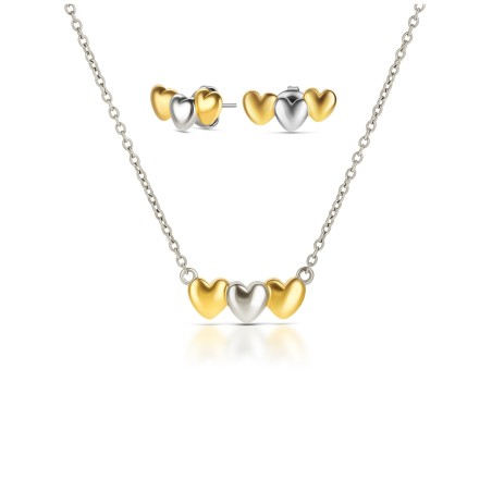 Set Colar & Brincos One Crazy Heart Bicolor OJSET10SG