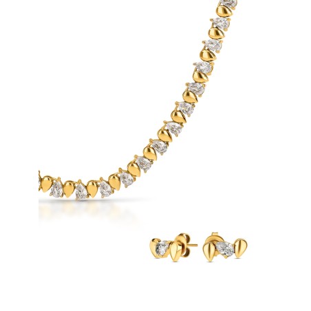 Set Colar & Brincos One Star Drop Gold OJSET16G