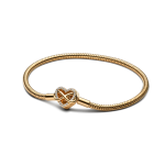 Pulseira Corrente Snake Fecho Coração Infinito Brilhante