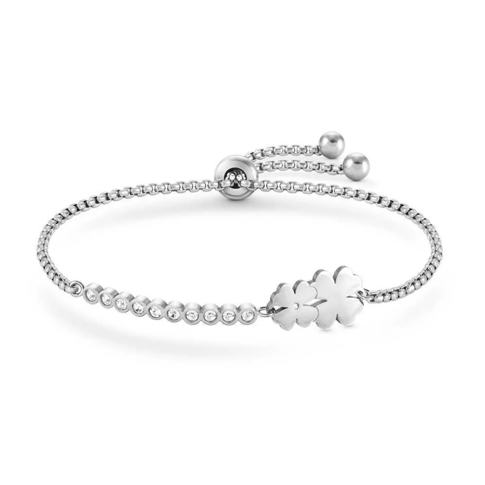 NOMINATION, MILLELUCI PULSEIRA, AÇO, TREVOS DUPLOS, PRATEADO (PT)   028008/052