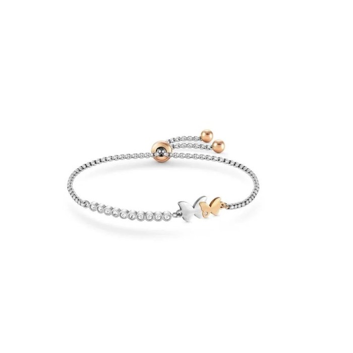 NOMINATION, MILLELUCI PULSEIRA, AÇO, BORBOLETAS DUPLAS, DOURADO 028013/053