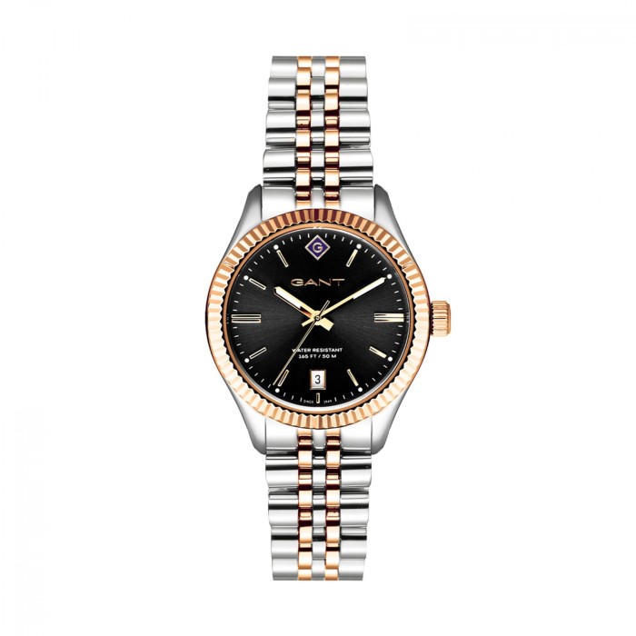 REL. GANT SUSSEX PRETO AÇO BICOLOR G136010