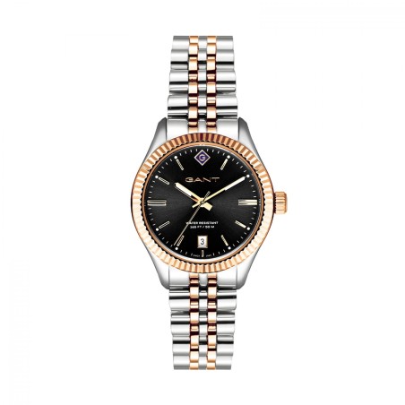 REL. GANT SUSSEX PRETO AÇO BICOLOR G136010