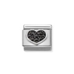 Link Nomination Clássico Coração Preto CZ 330323/07