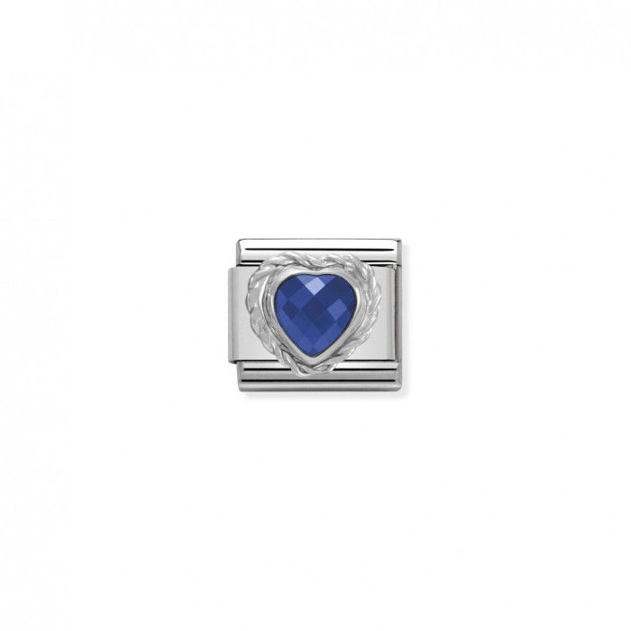 NOMINATION CHARM LINK CLASSIC CORAÇÃO AZUL