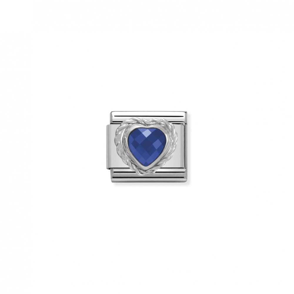 NOMINATION CHARM LINK CLASSIC CORAÇÃO AZUL